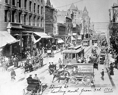 Looking north on Spring from 3rd St., 1905