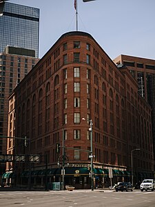 Front facing view of The Brown Palace Hotel in 2024