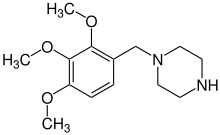 Estrutura química de Trimetazidina