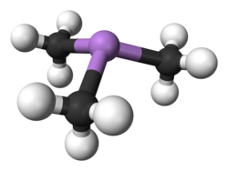 Modello a sfere e bastoncini della trimetilarsina