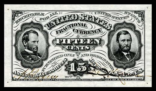 Sherman-Grant note at Fractional currency (United States), by the Bureau of Engraving and Printing