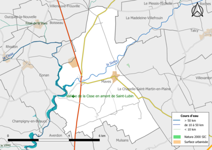 Carte de la zone Natura 2000 de type SIC localisée sur la commune.