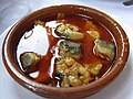 Dish with eels, Valencia, Spain.