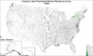 American Labor presidential election results by county