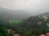 Annadale ground and suburb hilltop view