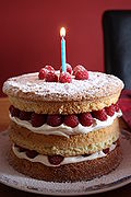 Creamy raspberry birthday cake
