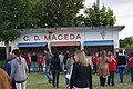 Bar e escudo do CD Maceda, ao remate dun partido contra o SDC A Manchica.