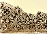 Panel of carved stucco wall decoration from Samarra (9th century) in Style A, with more naturalistic motifs (from the Iraq Museum)
