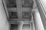 Detail of portico ceiling and columns, north end or portico.