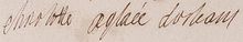 Signature de Charlotte-Aglaé d'Orléans