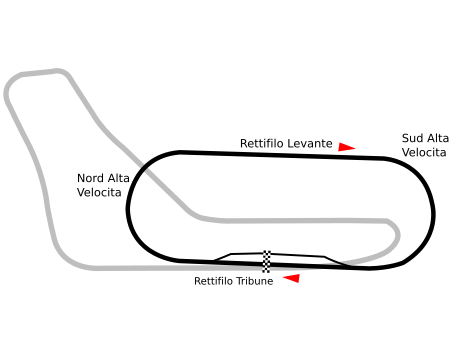 Formato do circuito. A corrida foi disputada no sentido horário.