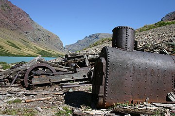 Mining equipment at the lake