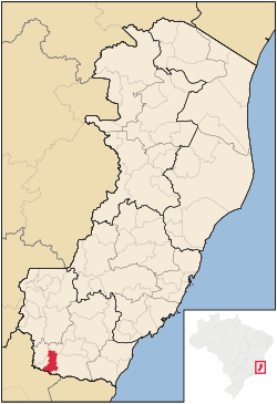 Location of Apiacá in Espírito Santo