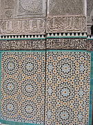 Tessellations: zellige mosaic tiles at Bou Inania Madrasa, Fes, Morocco