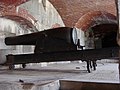 Photograph of a Rodman gun on a casemate carriage in Fort Knox, Maine.