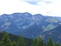 Von links: Steilner Joch, Unterberger Joch, Großer Traithen, Kleiner Traithen, Sudelfeld; fotografiert vom Großen Riesenkopf, also von Norden.