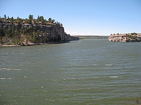 Blue lake waters