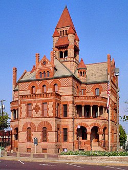 The Hopkins County Courthouse in Sulphur Springs. The structure was added to the National Register of Historic Places on April 11, 1977.