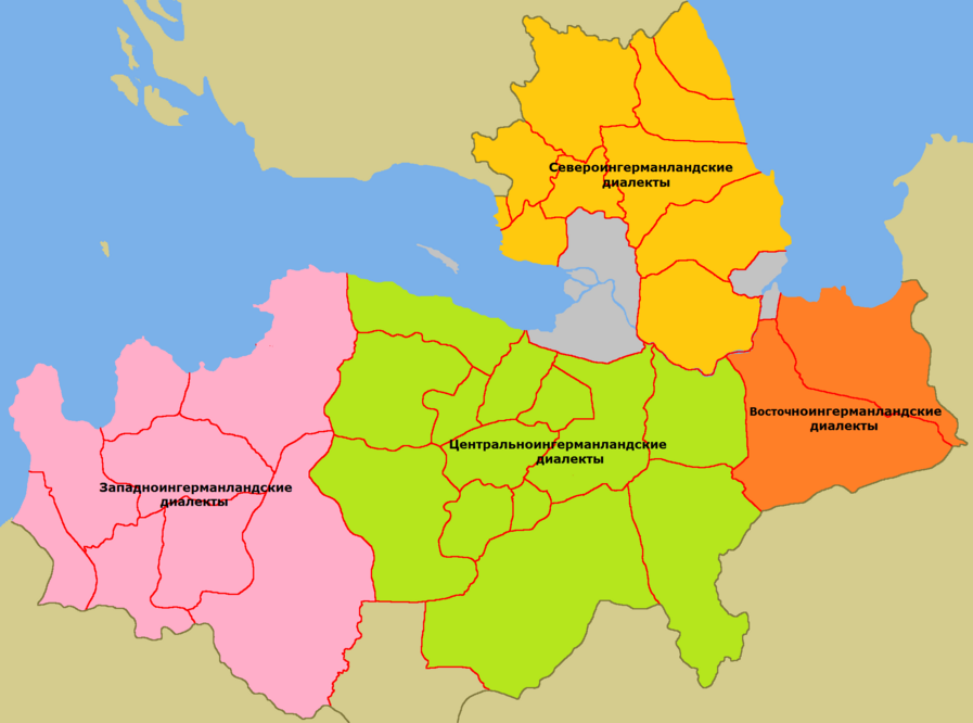 Распределение ингерманландских диалектов