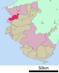 Location of Kainan in Wakayama Prefecture