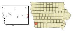 Location of Emerson, Iowa