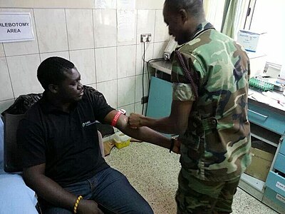 Blood donation at 37 Military Hospital, Accra