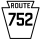 Pennsylvania Route 752 marker