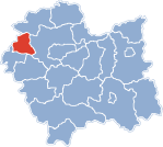 Localização do Condado de Chrzanów na Pequena Polónia.