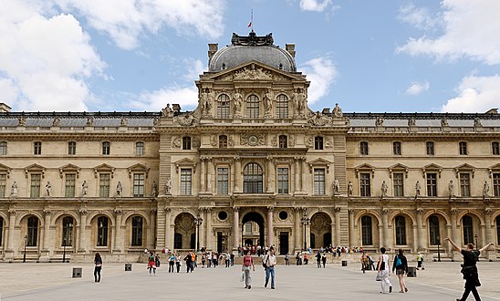 Western façade of the Pavillon Sully, redesigned by Hector Lefuel