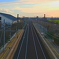 Photo des voies depuis la passerelle