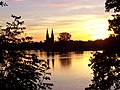 Ruppiner Lake with monastery church towers