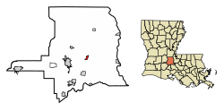 Location of Port Barre in St. Landry Parish, Louisiana.