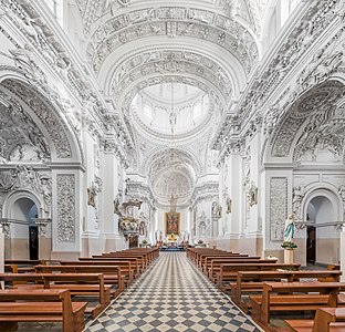 Nave of Church of St. Peter and St. Paul looking east, by Diliff