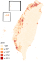 Image 4Population density map of Taiwan in 2019 (from History of Taiwan)