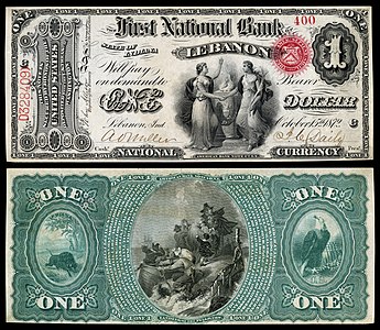 One-dollar National Bank Note, by the American Bank Note Company