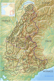 Carte de localisation de la trouée des Marches dans les Alpes françaises.