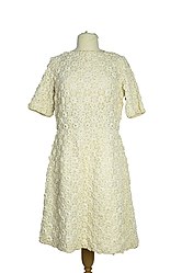 White Crochet dress designed by Sybil Connolly, Full Length Front