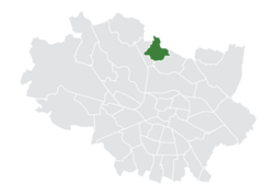 Location of Widawa within Wrocław