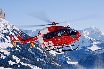 A Eurocopter EC145 rescue helicopter in Switzerland