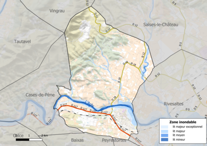 Carte des zones inondables.