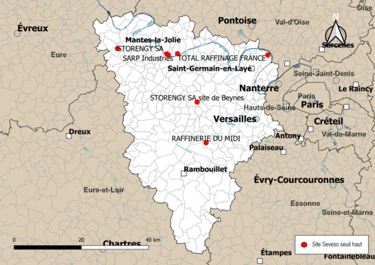 Carte des sites « Seveso seuil haut ».