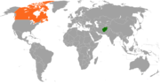 Location map for Afghanistan and Canada.