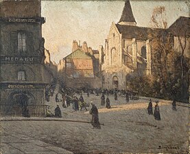 L'église Saint-Médard (vers 1900), Louis Braquaval (1854-1919).