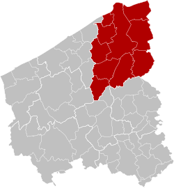 Location of the arrondissement in West Flanders