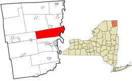 Location in Clinton County and the state of New York.