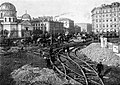 Construction of the tramway junction, 1906