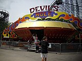 A Gravitron called "Devil's Hole" at Fantasy Island in Grand Island, New York