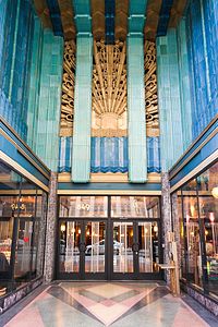 Entrance of the Eastern Columbia Building in Los Angeles, California, by Claud Beelman (1930)