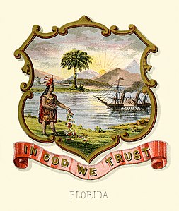 Coat of arms of Florida at Historical coats of arms of the U.S. states from 1876, by Henry Mitchell (restored by Godot13)