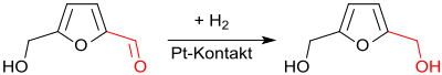 Hydrierung von HMF zu Furan-2,5-dimethanol